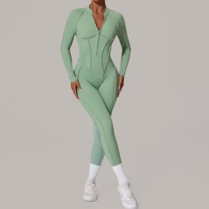 Sculpted Contour Open Back Bodysuit in Green